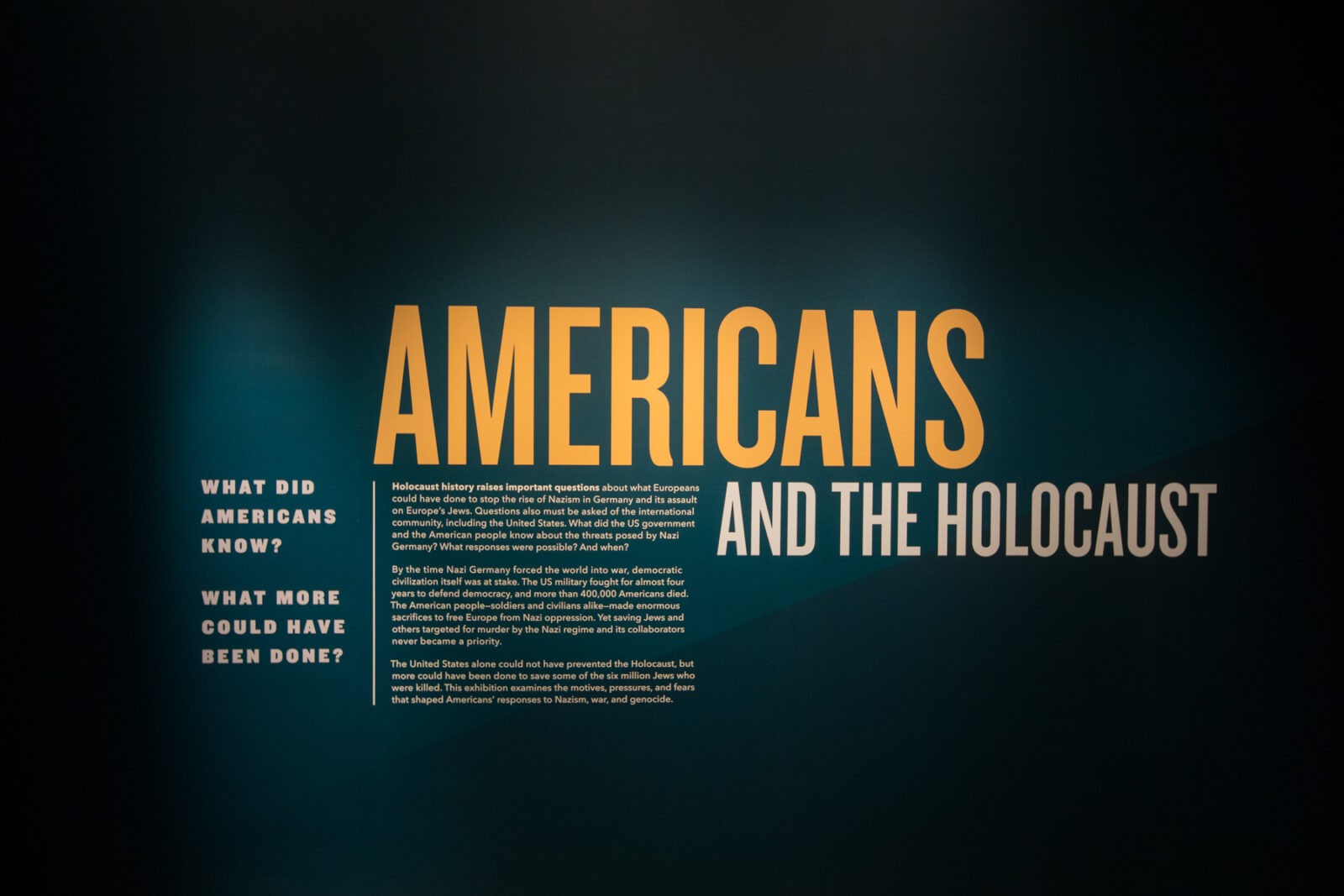 8 April 2018, Days of Remembrance and 25th Anniversary, the first tours through the new "Americans and the Holocaust" exhibition.